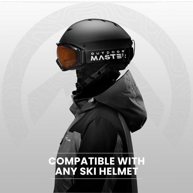 OutdoorMaster OTG Ski Goggles - Over Glasses Ski/Snowboard Goggles for Men, Women & Youth - 100% UV Protection (Black Frame + VLT 24% Orange Lens with REVO Silver) - Image 4